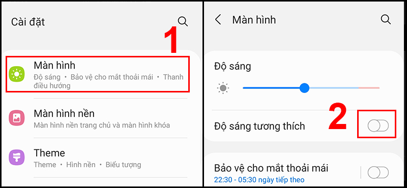 Tắt chỉnh độ sáng màn hình tự động trên Android